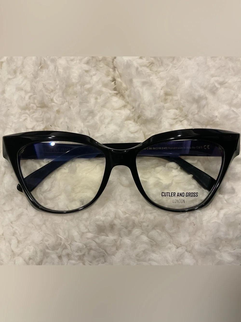 Cutler And Gross Women’s Black Cat-Eye Glasses
